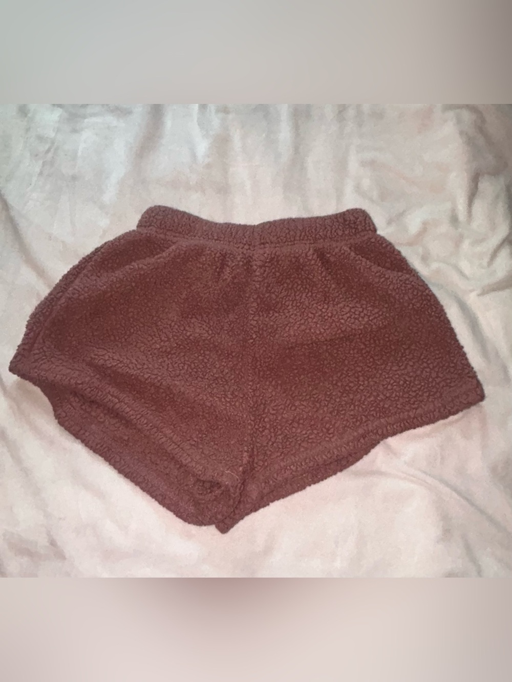 Women’s Cozy Sherpa Women’s Shorts in Burgundy